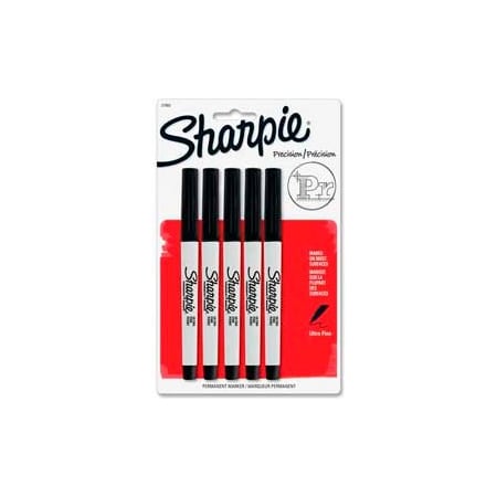 Sanford Sharpie Permanent Marker, Waterproof, Ultra Fine, Black Ink, 5/Pack 37665PP